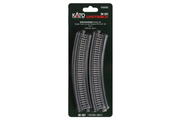 20-531 Unitrack 348mm (13 3/4") Radius 30° Single Track Viaduct Curve Track (2 pcs) - Image 5