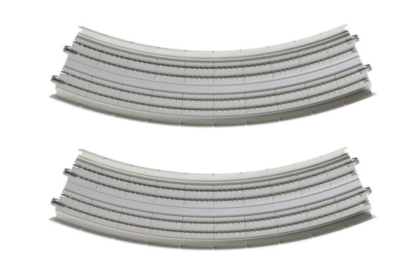 20-544 Unitrack 381mm/414mm (15" - 16 3/8") Radius 45° - Double Viaduct Track Superelevated Curve (2 pcs)